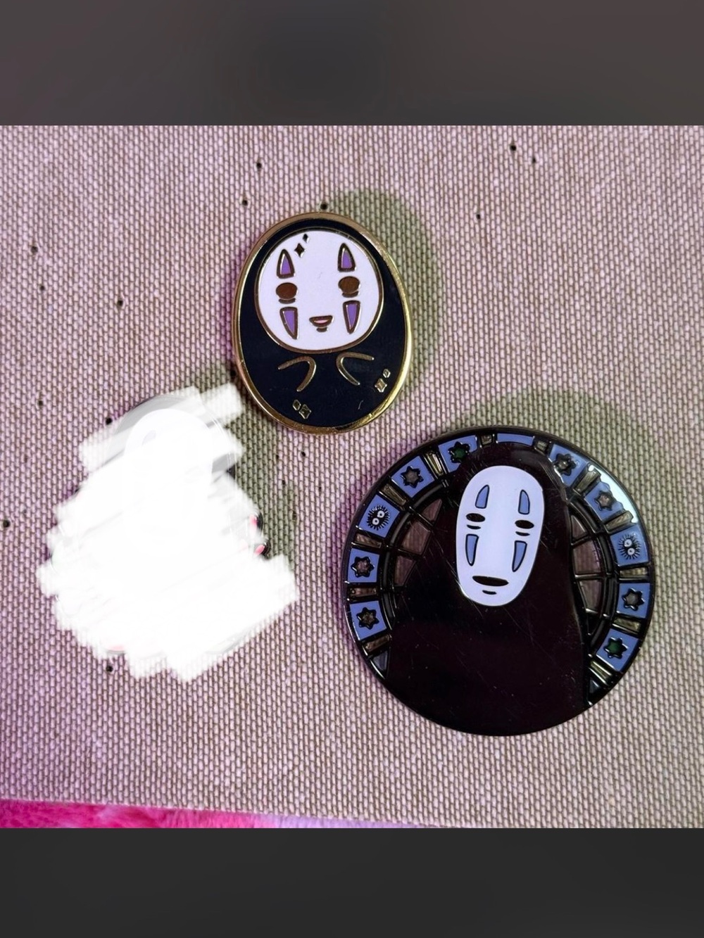 Studio Ghibli Spirited Away No-Face Enamel Pin Set — Stained Glass Blind Box